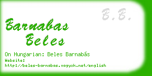barnabas beles business card
